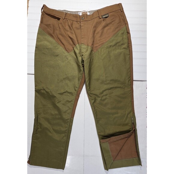GAMEHIDE Hunting Pants Heavy Duty Men's Size 48 Brown Olive Green Ankle Zip - Picture 2 of 13